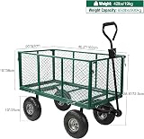 campMax Oversized Garden Cart 650lbs Heavy Duty Wagon with Removable Sides view 2