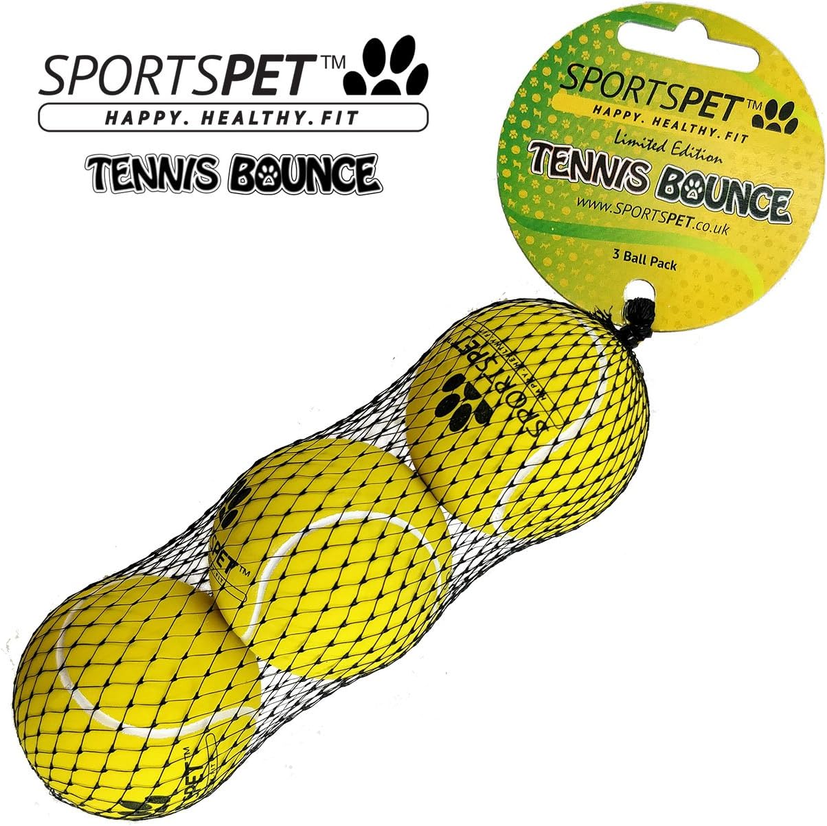 SPORTSPET Tennis Bounce Natural Rubber No Felt Tennis Balls for Dogs 3