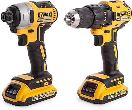 Dewalt Dck2059d2t Perceuse Visseuse Brushless 18 V Jaune Amazon Fr Bricolage