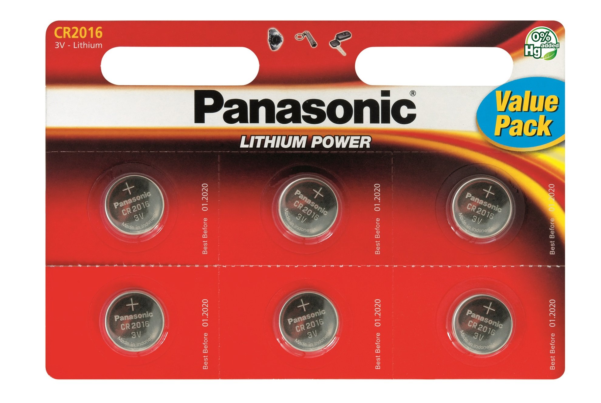 Panasonic Specialist Lithium Coin Batteries CR2016 x 12