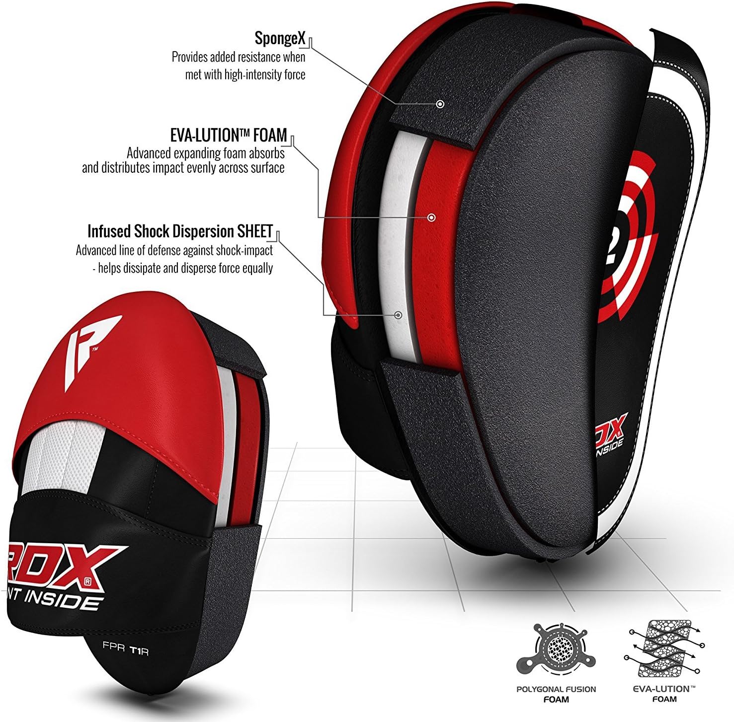 RDX Boxing Pads Focus Mitts |Maya Hide Leather Curved Hook and Jab Target Hand Pads | Great for MMA, Martial Arts, Kickboxing, Muay Thai, Karate Training | Padded Punching, Coaching Strike Shield : Sports & Outdoors