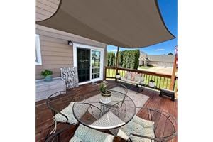Bynbbur Sun Shade Sail 10'x10' Rectangle Brown Permeable Curved Edge Canopy Heavy Duty Sun Sail for Patio Backyard Party Outdoor Activity Custom Commercial Standard