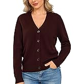VETLURY Knit Cardigans for Women - 100% Merino Wool Sweater V-Neck Chunky Warm Open Front Jacket with Buttons for Fall Winter