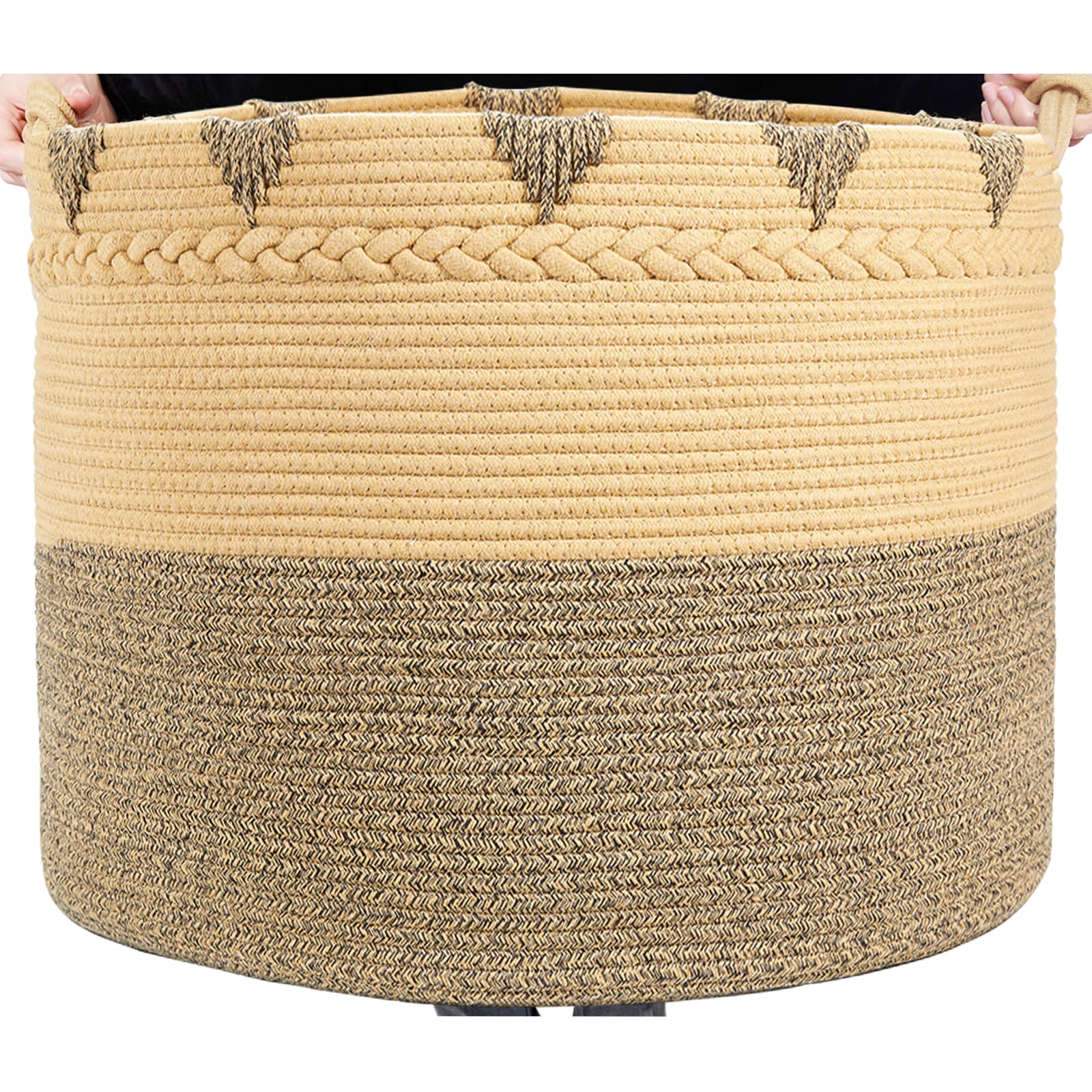 TerriTrophy XXXXLarge Cotton Rope Blanket Basket