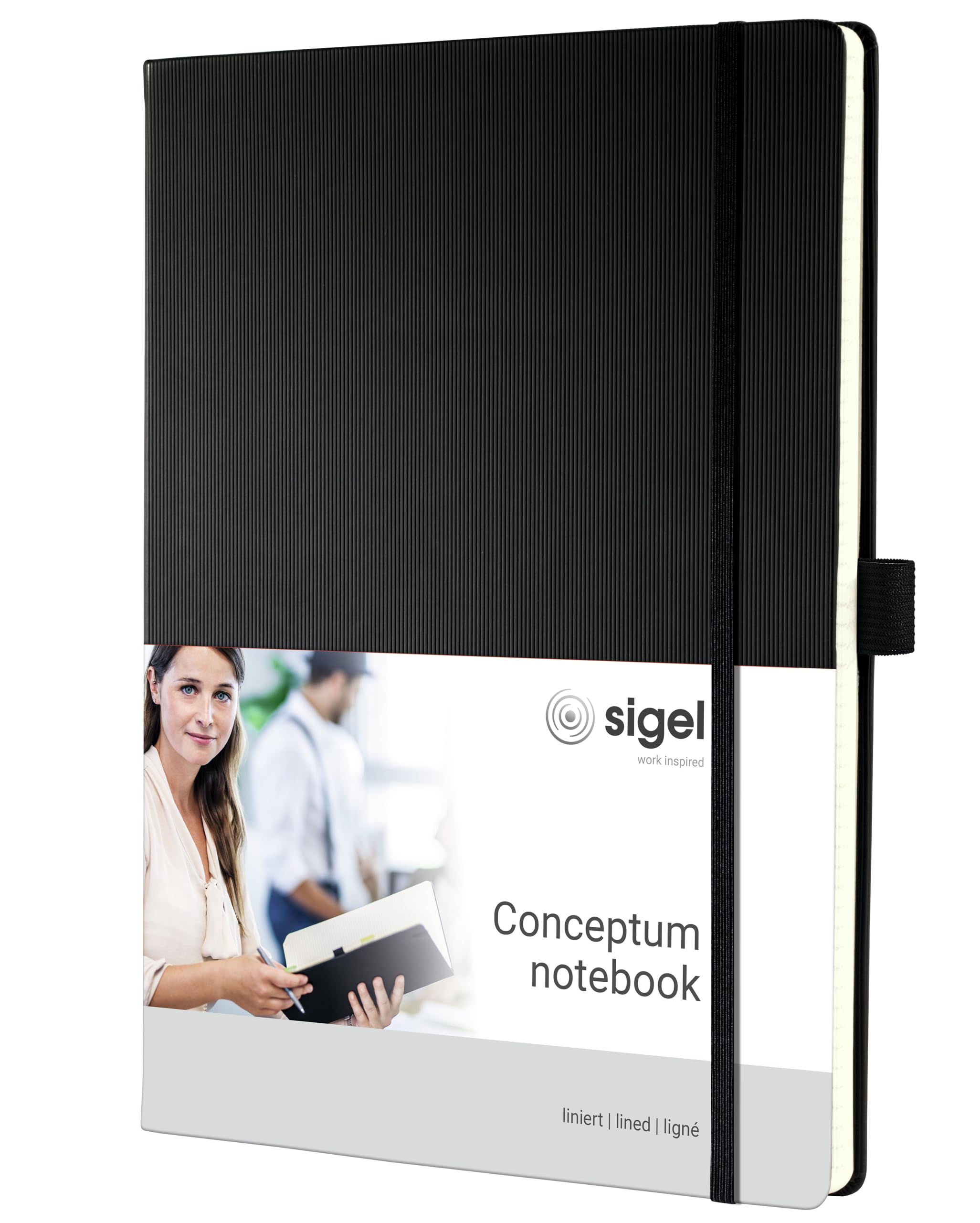 SIGEL CO116 Premium Notebook lined, A4+, hardcover, Black - Conceptum