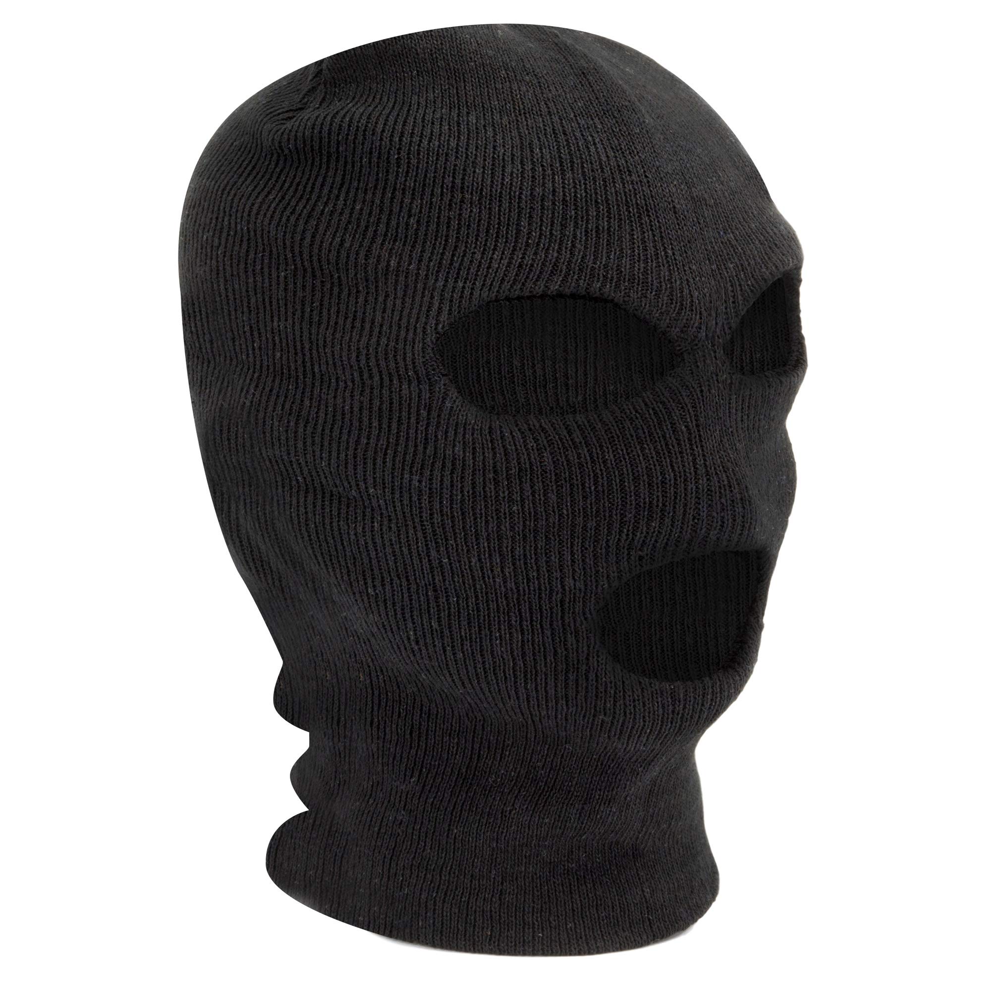 TRIXES Black Balaclava Face Protector - SAS Style Full Face 3 Hole Mask - Neck Warmer - Ski Mask - Paintball - Fishing - Airsoft - Soft Material - Windproof