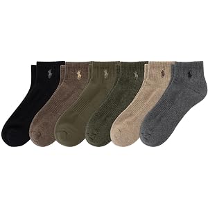 POLO RALPH LAUREN Boys' Solid Quarter Crew Socks, 6 Pack