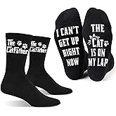 VICRAZY Funny Gifts For Men, Women – Fuzzy Cat Sock For Cat Dad Mom - Christmas Gifts, Stocking Stuffers for cat Lovers
