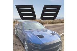 KAKABAS Hood Vent Cover Compatible with Ford Mustang ROUSH Model 2018 Accessories Machine Cover, 3D Decorative Panel, 2 Pcs Black