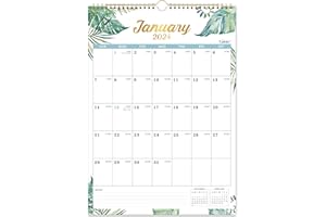 LAFEFO 2024 Calendar - 2024 Wall Calendar, 12 Monthly Wall Calendar 2024, JAN 2024 - DEC 2024, 2024 Calendar 12 Month Wall with Twin-Wire Binding + Hanging Hook + Julian Dates, 12" x 17", Perfect 2024 Wall