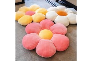 M Mute Touch 3Pcs Flower Pillows,18'' Plush Flower Shaped Throw Pillow, Butt Cushion, Floor Pillow, Decorative Seating Cushion for Bedroom, Sofa, Chair, Cute Room Decor (Multicolor)