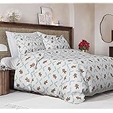 Christmas Duvet Cover Queen Size Set - Extra Soft Queen Duvet Cover with 2 Pillow Shams - Holiday Xmas Bedding with Zipper Closures & Ties - Comfy, Cozy, Breathable Bed Set - 90 x 90, Gingerbread Man