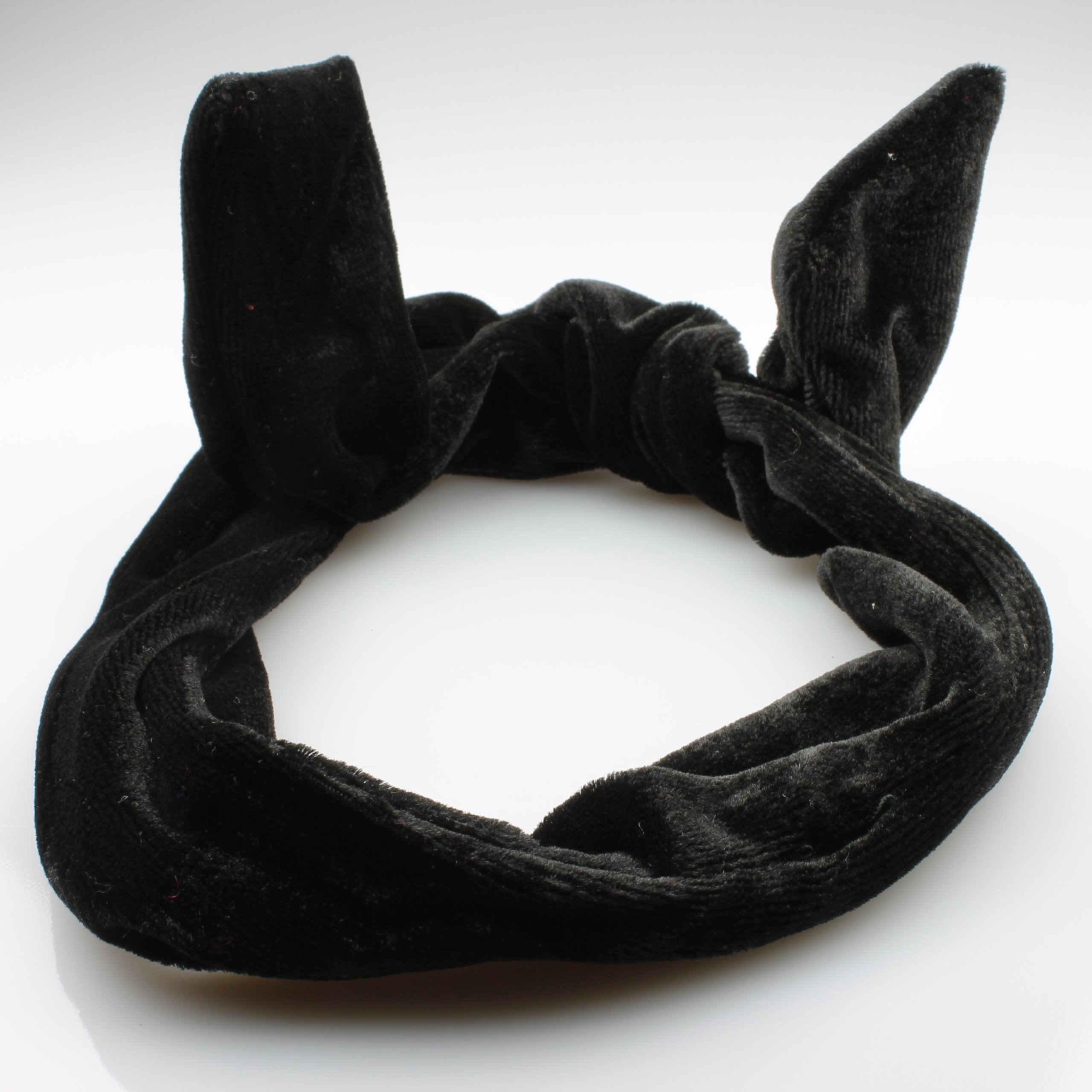 Hair Accessories Wired Headband Velvet Satin Look Head Scarf Vintage Retro Wire Hairband Headwrap[Black]