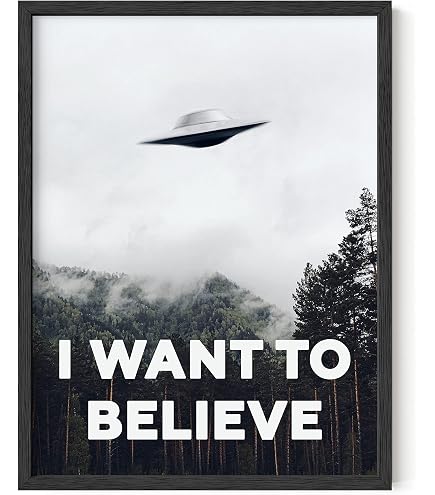 Amazon.com: I Want to Believe Poster 90s Room Decor UFO Alien