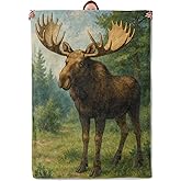 Moose Blanket Gifts for Women Adults, Soft Warm Lightweight Flannel Throw Blankets for Camping Bedroom Living Room Home Sofa Travel Decor 50" x 60"