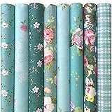 Mililanyo 8Pcs 18x22 inch Cotton Fabric Green