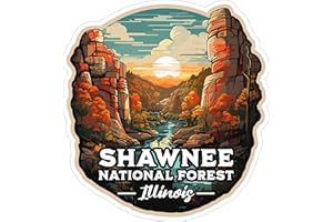 NO THORNS MEDIA Shawnee National Forest Illinois Sticker 4 Inch - Waterproof Vinyl Decal for Laptop Water Bottle Car Tumbler - Durable Aesthetic Long-Lasting Stickers for Adults ID44990
