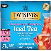 Twinings, Tea Iced Herbal Strawberry Raspberry, 72 Count