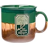 Silver Buffalo The Lord of The Rings Reactive Glaze Ceramic Camper Mug Featuring The Green Dragon, 20 Ounces