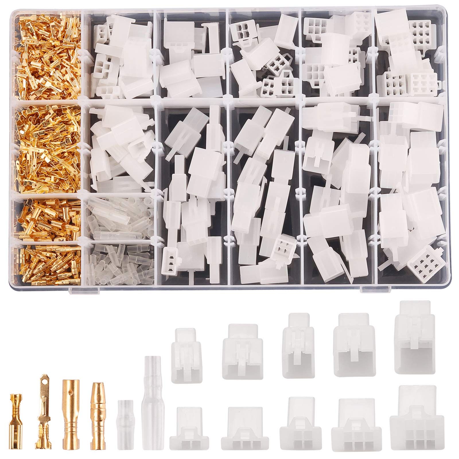 Kinstecks 700PCS 2.8mm Automotive Connector Kit 2 3 4 6 9 Pin Automotive Electrical Wire Connectors Kit with 30 Sets 3.9mm Bullet Terminal Connector for Motorcycle Motorbike Car Truck Boats Electric
