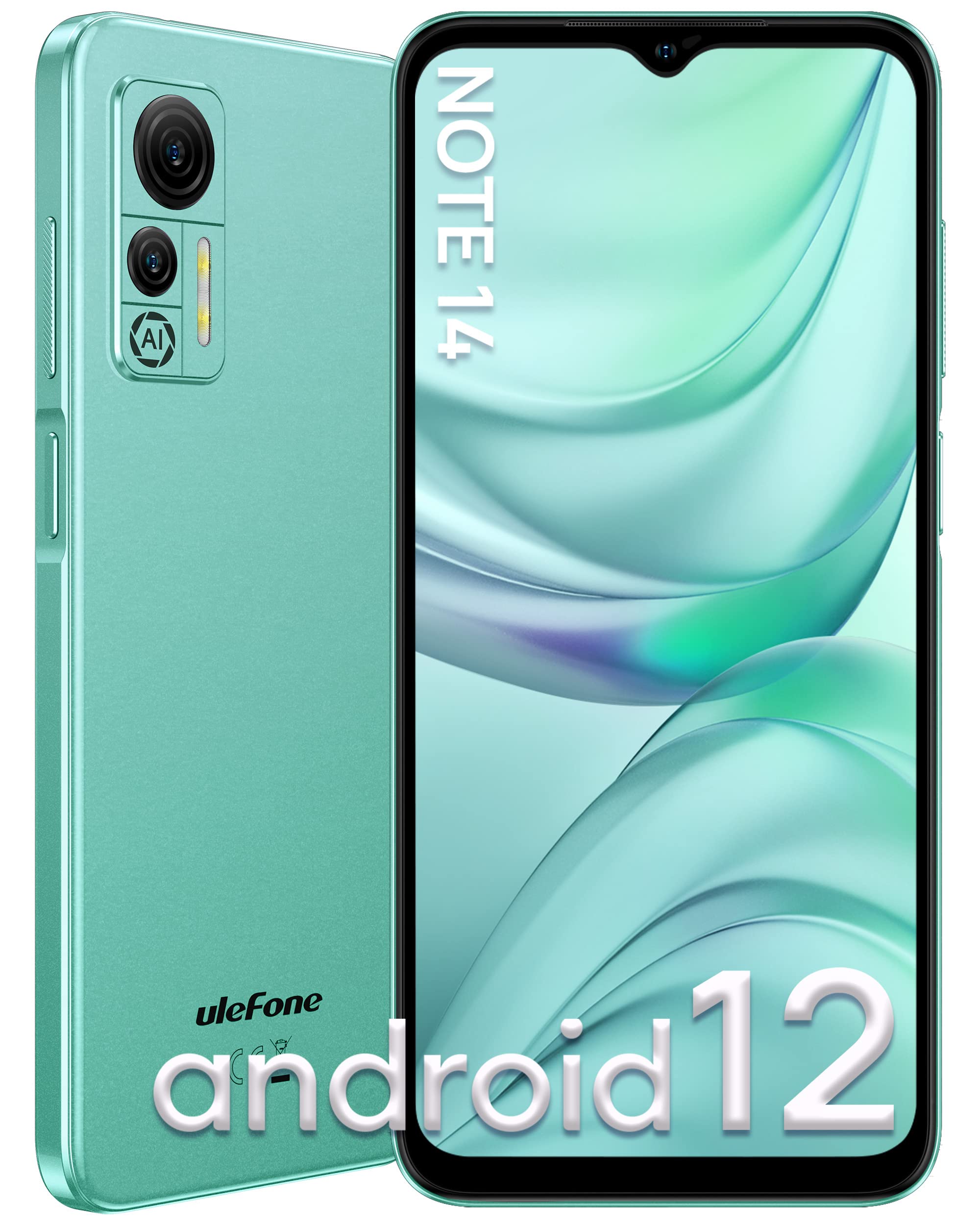 Ulefone Note 14 Unlocked Smartphone 6.52inch HD+ Android 12 OS 7GB