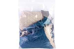 DAMAISELY 10 Large Storage Bags with Zipper Top, 2.4-mil Thick, Heavy Duty, 3 Gallon Size, 16" x 19", Jumbo Zippered Plastic Bags for Food, Clothes, Travel, Moving