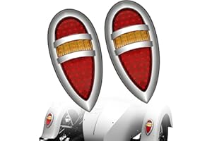 2PCS Vintage LED Teardrop Tail Lights 12V Flush Mount Stop Brake Turn Signal for Lincoln-Style Custom, Lincoln Zephyr, Ford M