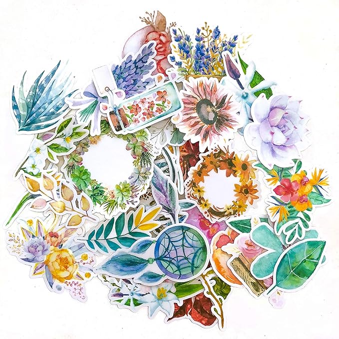 Navy Peony Garten der Traumfänger Aufkleber und Blumenaufkleber | Boho Aufkleber für Wasserflaschen Laptop Tagebuch und Samme