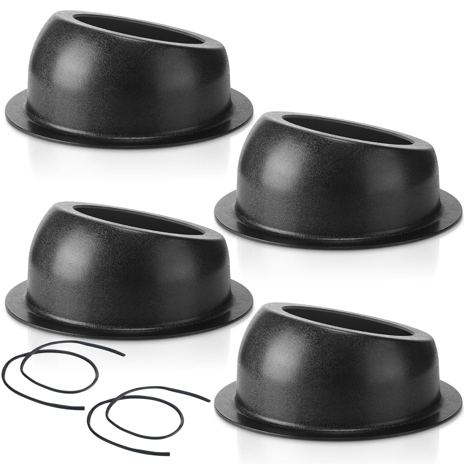 Photo 1 of Amylove 4 Pcs 6.5 Inch Speaker Box Universal Angled Black Speaker Enclosures Pods Surface Mount with 2 Rubber Strip for Install Speakers or Smaller Custom Mount Door Kick Panel Rear Deck,Hole Cut