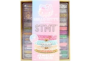 HORIZON GROUP USA Official Sanrio Hello Kitty 50th Anniversary Jewelry Studio by STMT, Design 10 Hello Kitty Accessories, Includes Charms, Chains & Supplies, Collectible Sanrio Stuff, Jewelry Making Kit for Girls 8-12
