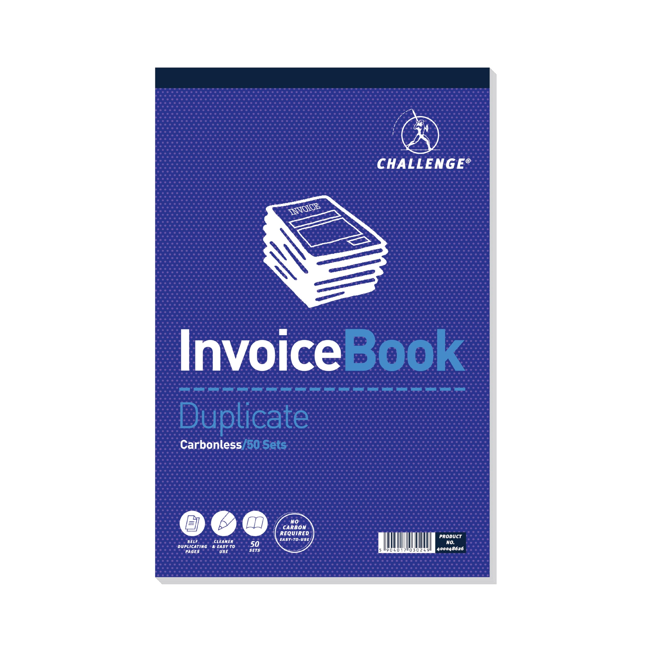 Challenge Large Duplicate Invoice Book, Carbon without Vat, 50 Pages, 1 pack, A4 (297 x 195 mm)