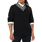 Amazon Essentials Mens Cable Knit V-Neck Sweater