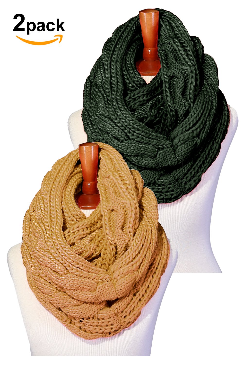 Basico Women Winter Chunky Wide Knitted Infinity Scarf Warm Circle Loop Various Colors Basico Women Winter Chunky Wide Knitted Infinity Scarf Warm Circle Loop Various Colors