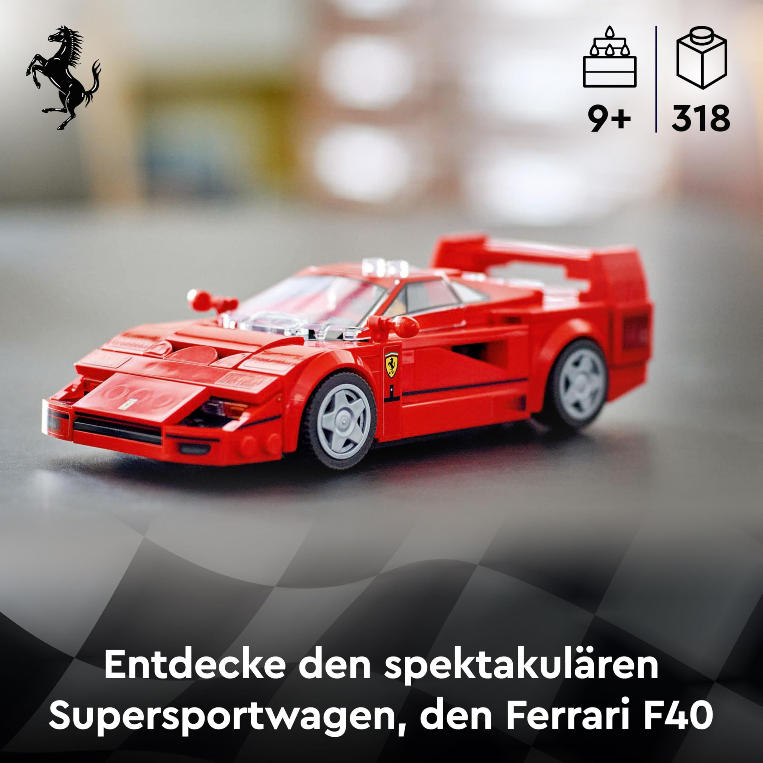 LEGO Speed Champions Ferrari F40 Supersportwagen, Spielset mit baubarem Spielzeugauto und Fahrer-Minifigur, Bauset zum Sammeln für Kinder, Geschenk für Jungen und Mädchen 76934 2