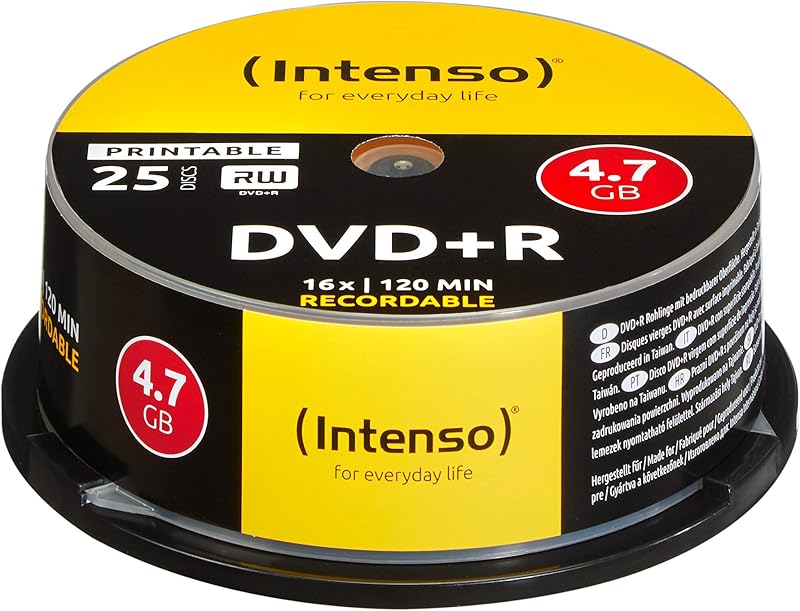 Intenso DVD Plus R 4.7 GB 16x Printable 25 Pack Cakebox
