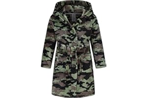 BTPEIHTD Boys' Hooded Bathrobe Kids Plush Fuzzy Fleece Robe Teen boy Soft Spa Robe Girls Sleepwear pajamas Toddler Nightgown