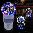 Pool Chlorine Floater with Colorful Solar Ball Lights, Floating Pool Chlorine Dispenser for 4x3” Chlorines Tablets, Easy Opening Chlorines Tablet Holder Floater, Anti-Sinking Spa Chemical Dispenser