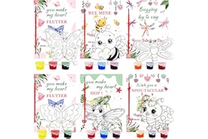 Ayhuhra 30 Sets Valentine Card with Love Bug Suncatchers Craft Kit Insect Sun Catchers DIY Window Paint Art Butterfly Suncatchers Craft Kits for Valentine's Day Art Craft Mother's Day Gift Exchange