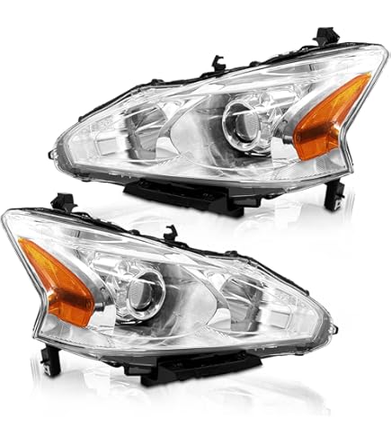 Faro Principal Derecho Cromado Con Marco Negro Y Cuarto Ámbar Diforza