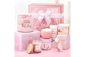 LUCOTIYA Birthday Gifts for Women Best Spa Gifts Baskets Box for Her Wife Mom Best Friend Mother Grandma Bday Bath and Body Kit Sets Self Care Present Beauty Products Package Rose Scent