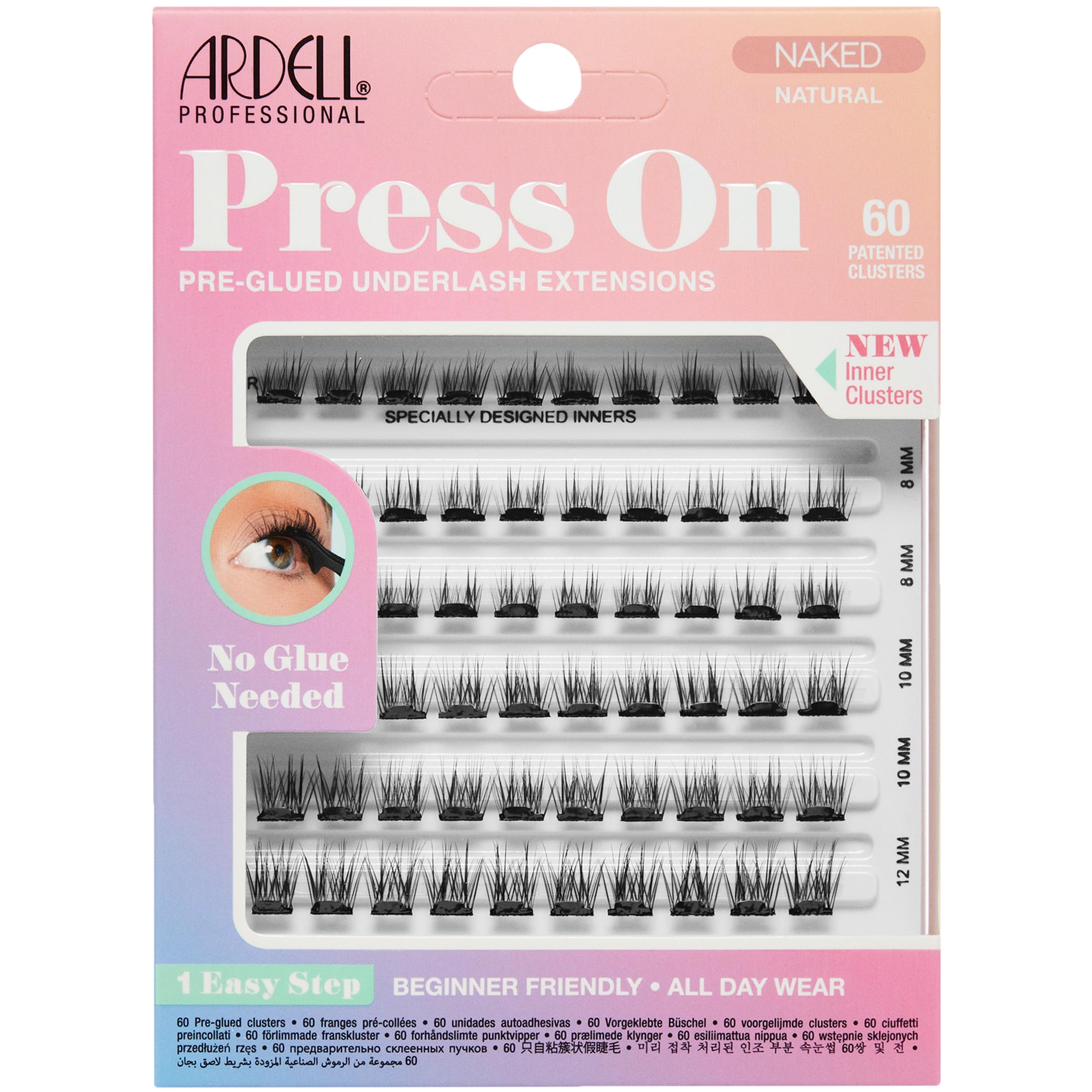 Photo 1 of Ardell Press On Lashes Naked Natural – Pre Glued Lash Clusters for All-Day Wear, No Glue Needed, 60 Clusters