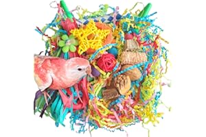 Tyotrbs Bird Toys for Parakeets, Conure Toys, Bird Grass Mat,Bird Swings Parrot Climbing Hammock with Colorful Toys for Parakeet, Cockatiel, Sun Conure, Lovebird, Budgie, Small Birds