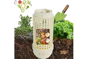 BUMAEU Underground Worm Farm, Garden Mini vermicomposting bin for use in Outdoor Gardening from Kitchen Food Waste, with Holes and lid, White (11.81x4.3x4.3IN)