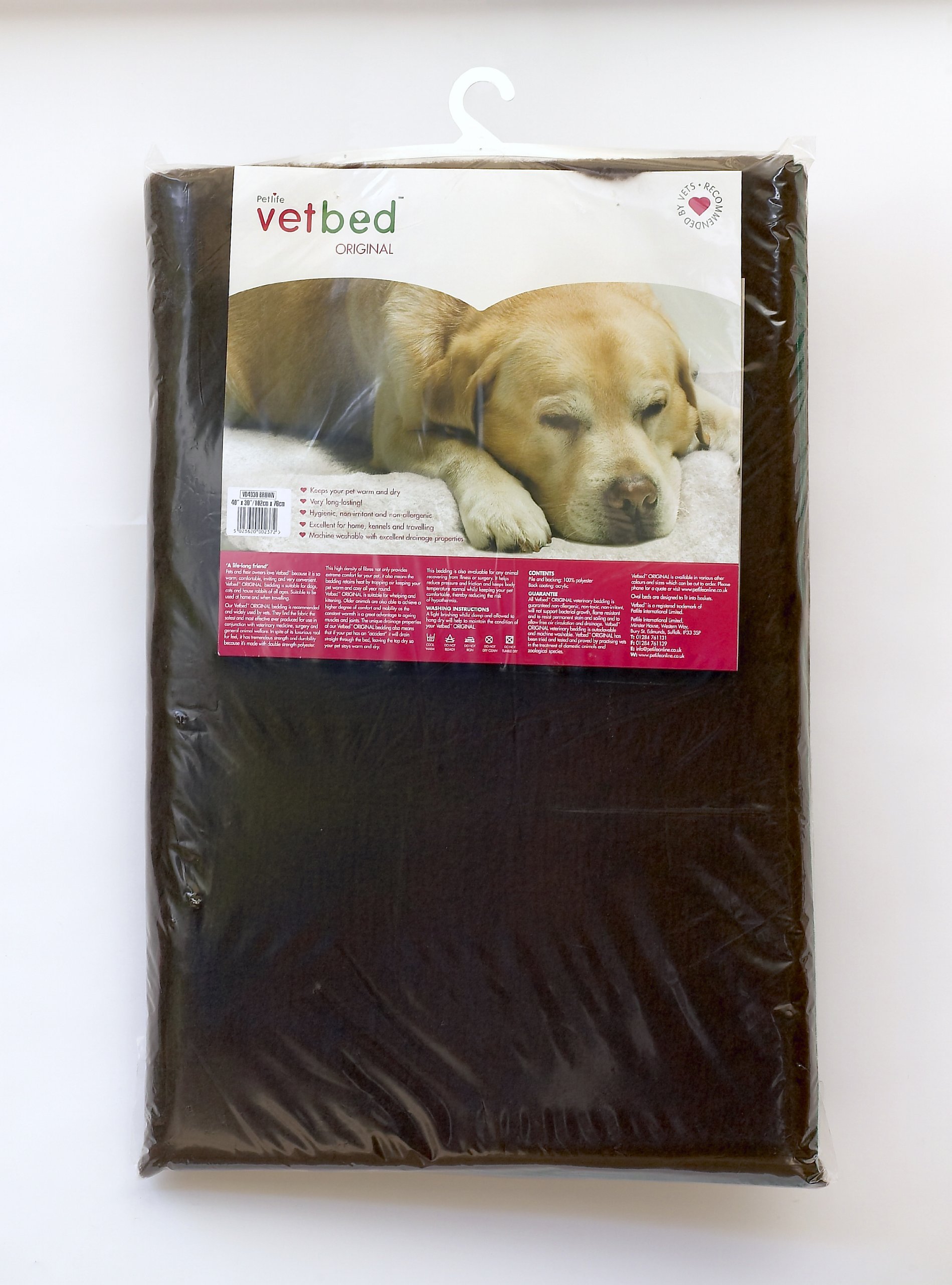 Petlife Vetbed Original for Dog/ Cat, 26 x 20-inch, Brown