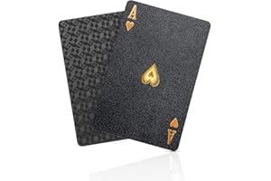 BIERDORF Diamond Waterproof Black Playing Cards, Poker Cards, HD, Deck of Cards (Black)