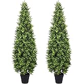 Yinleus 4FT Artificial Boxwood Topiary Tree Fake Topiary Potted Plants for Home Office Garden Indoor Outdoor Decoration 48INCH(2PACK)