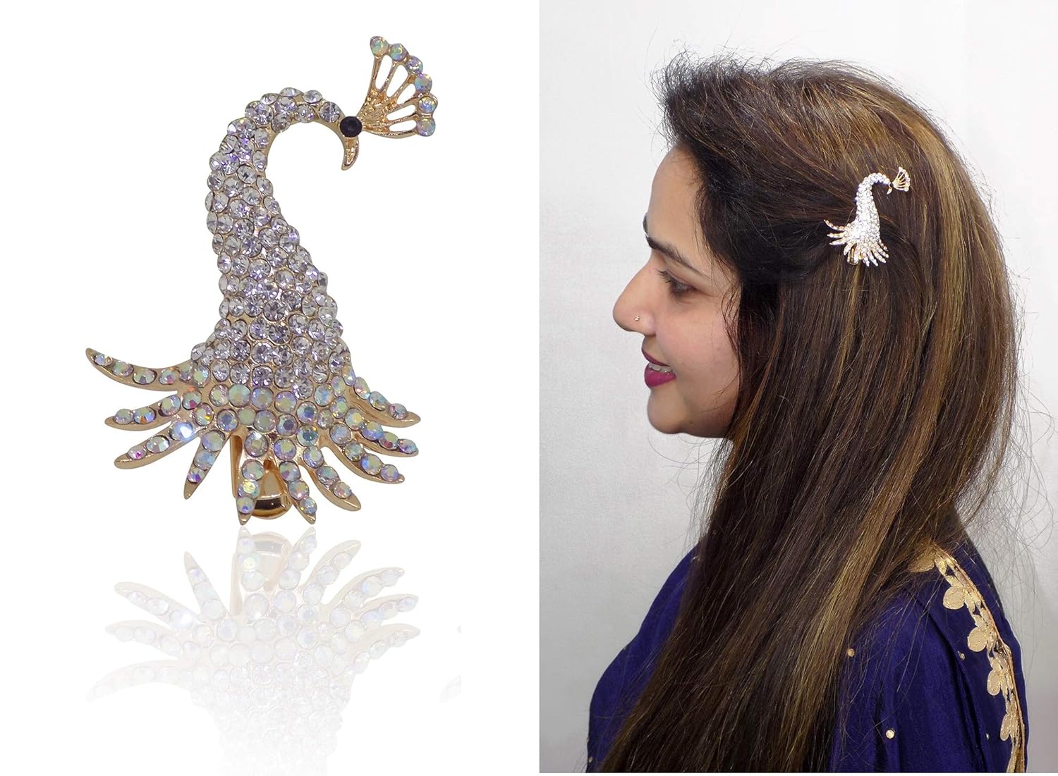 Buy Leysin Party Wear And Wedding Hair Accessories Peacock Hair