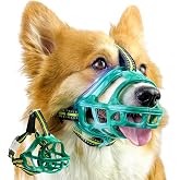 OKKIC Dog Muzzle, Basket Muzzle for Small Medium Large Dogs, Anti-Biting and Chewing, Lightweight &amp; Sturdy Cage Design, Allows Panting &amp; Drinking, Ideal for Grooming &amp; Training(Green Size S)