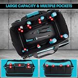 DURATECH 17" 32 Pocket Large Tool Bag Hard Base Wide Mouth 840D Heavy Duty view 2