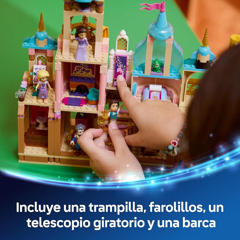 | Brinquedo Disney Princesses Rapunzel Castle – Decoração do Quarto – 4 Mini Bonecas & Figura Camaleão – Presente de Aniversário para Meninas de 6+ Anos & Fãs Enrolados – 43297